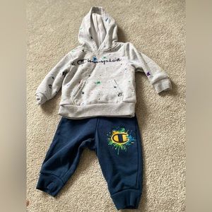 Baby Champion hoodie and jogger pant set